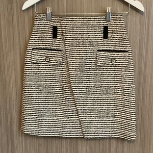 Elegant Black and White Tweed Skirt